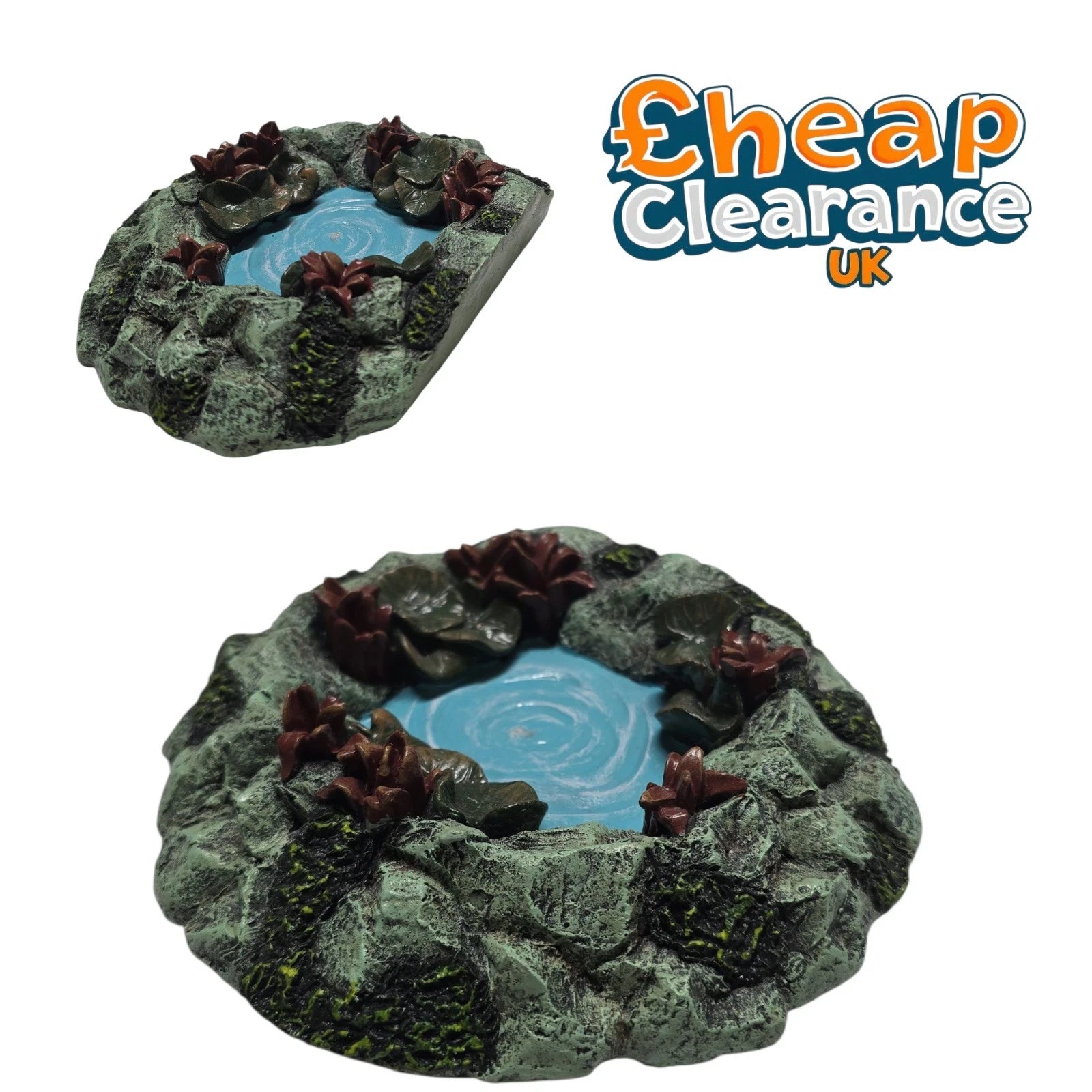 Realistic Water Dish Vivarium Snake Lizard Food Bowl Terrarium Reptile 19*15cm