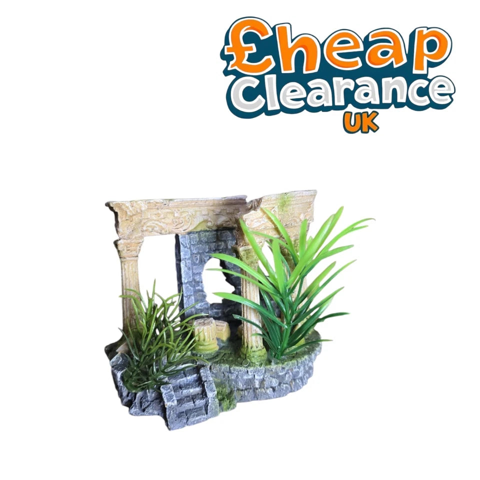 Rome Columns with artificial plants Fish tank ornament aquarium Big sale now on!