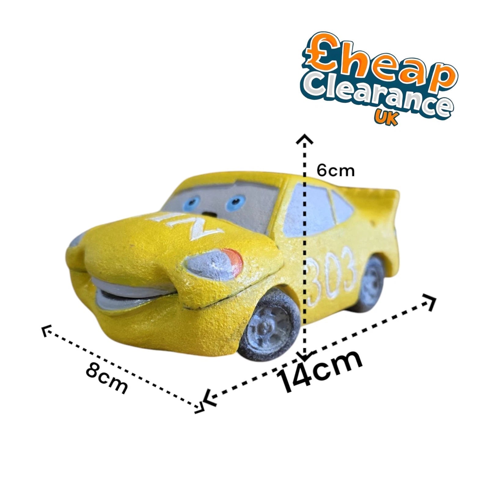 Aquarline Air Operated Yellow Sport Car Aquarium Fish Tank Decor Ornament