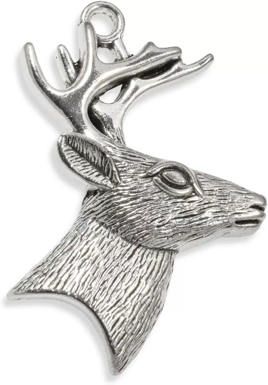 1PCS H-5cm Accessories Deer Head Alloy Pendant Charm Jewelry Making Pendants