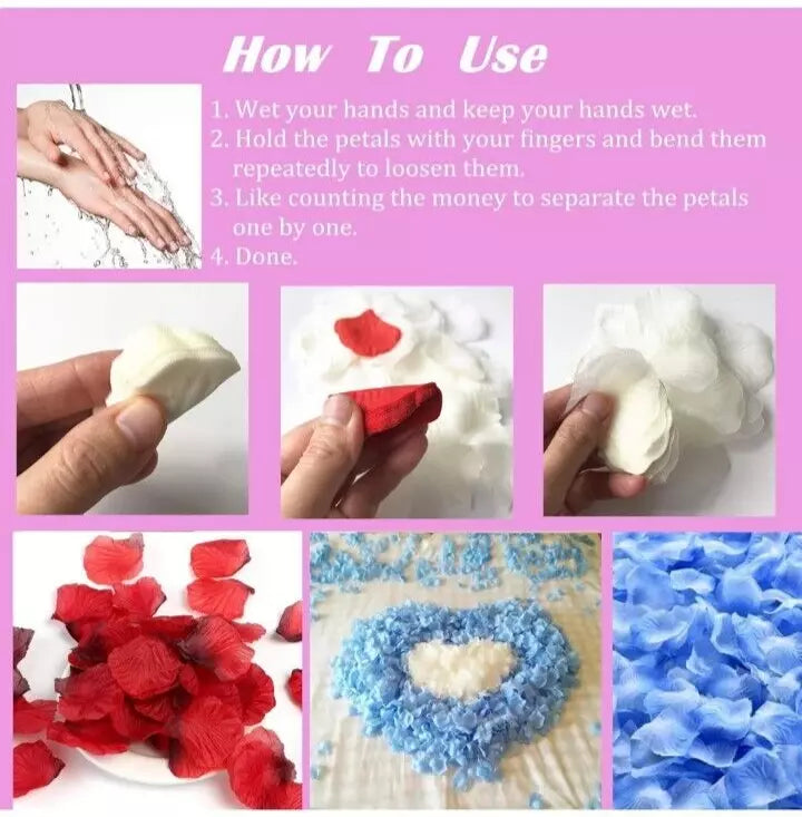 2000pcs Silk Rose Flower Petals Engagement Wedding Decoration Confetti BIG SALE