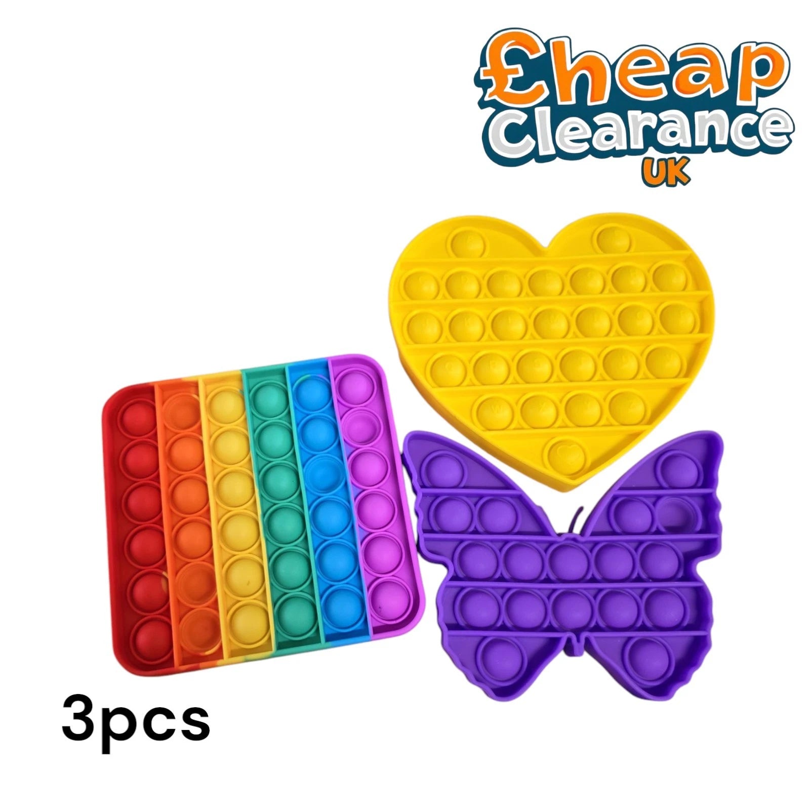 3x Push Pop for it Bubble Fidget Toy Sensory Stress Relief Special Needs Autism