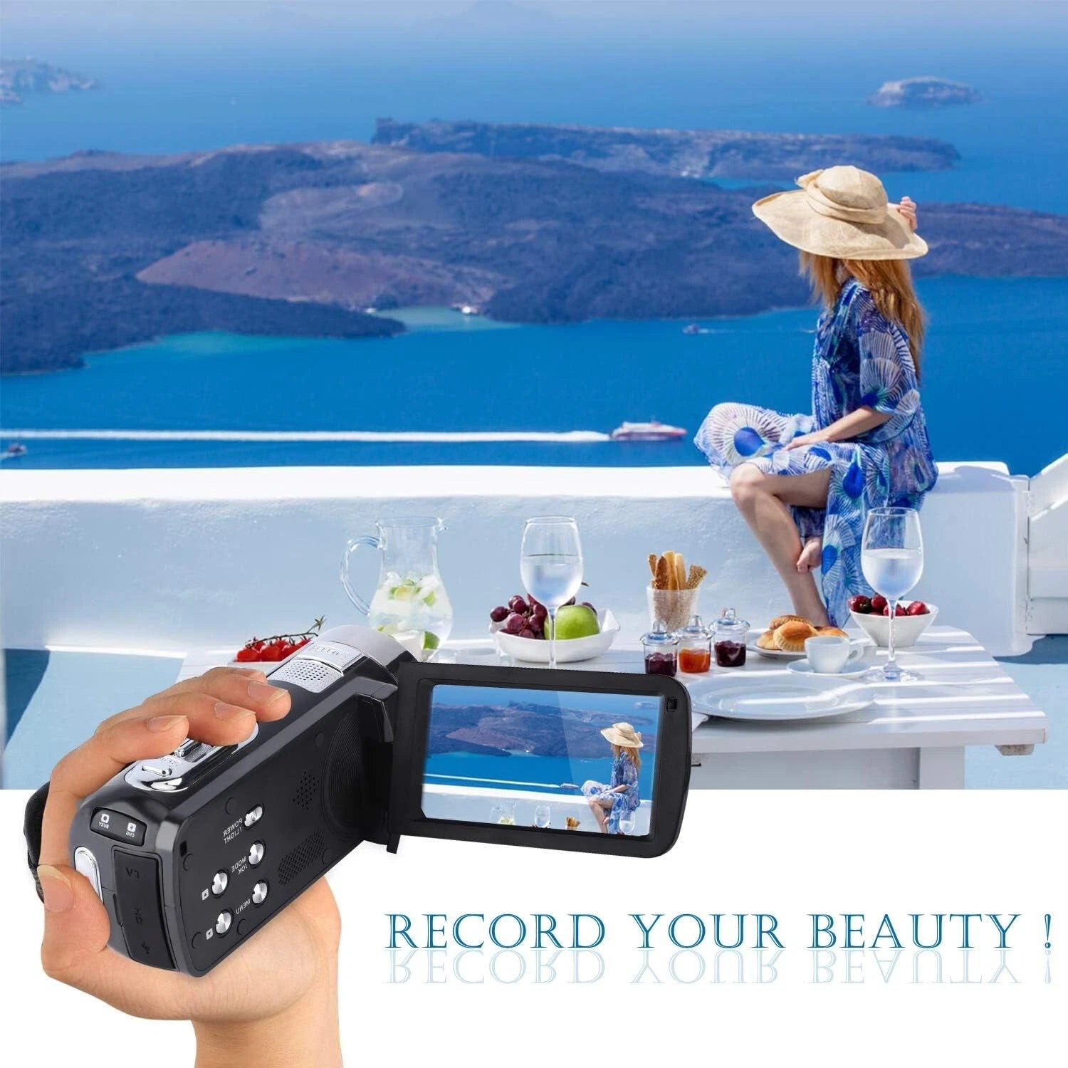 Digital Camera 16X Zoom Camcorder with Cover 1080P HD Recorder 24MP For Video