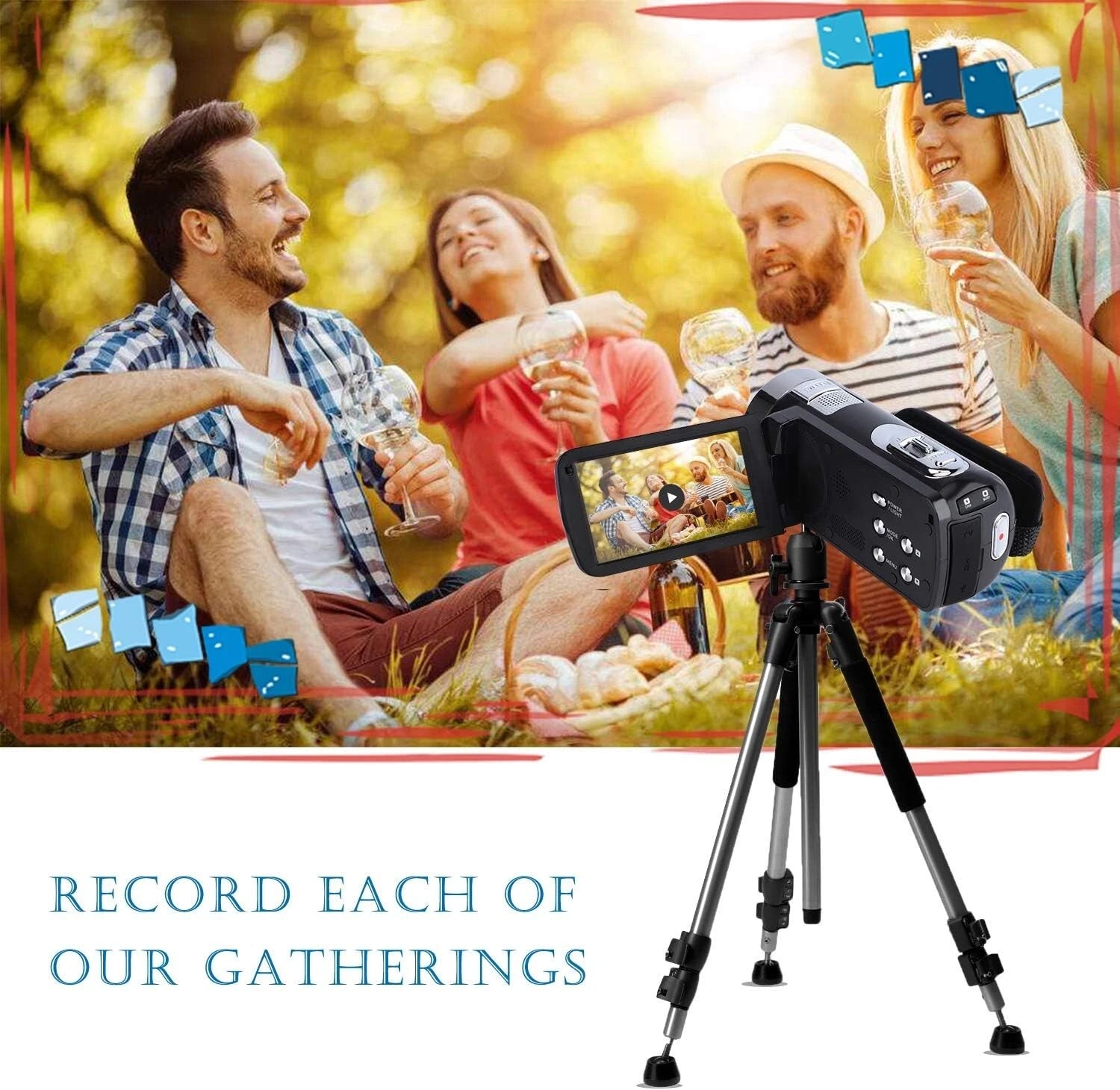 Digital Camera 16X Zoom Camcorder with Cover 1080P HD Recorder 24MP For Video