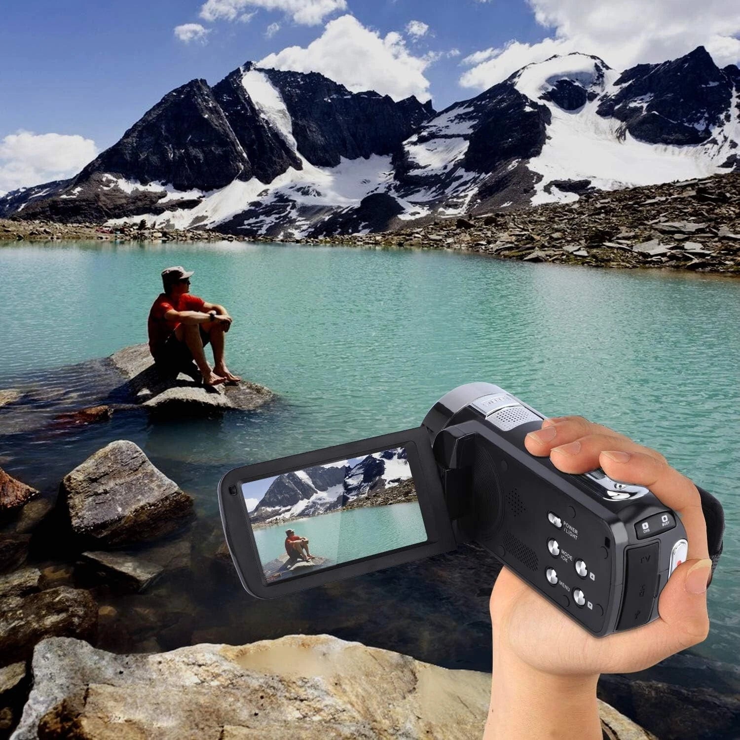 Digital Camera 16X Zoom Camcorder with Cover 1080P HD Recorder 24MP For Video