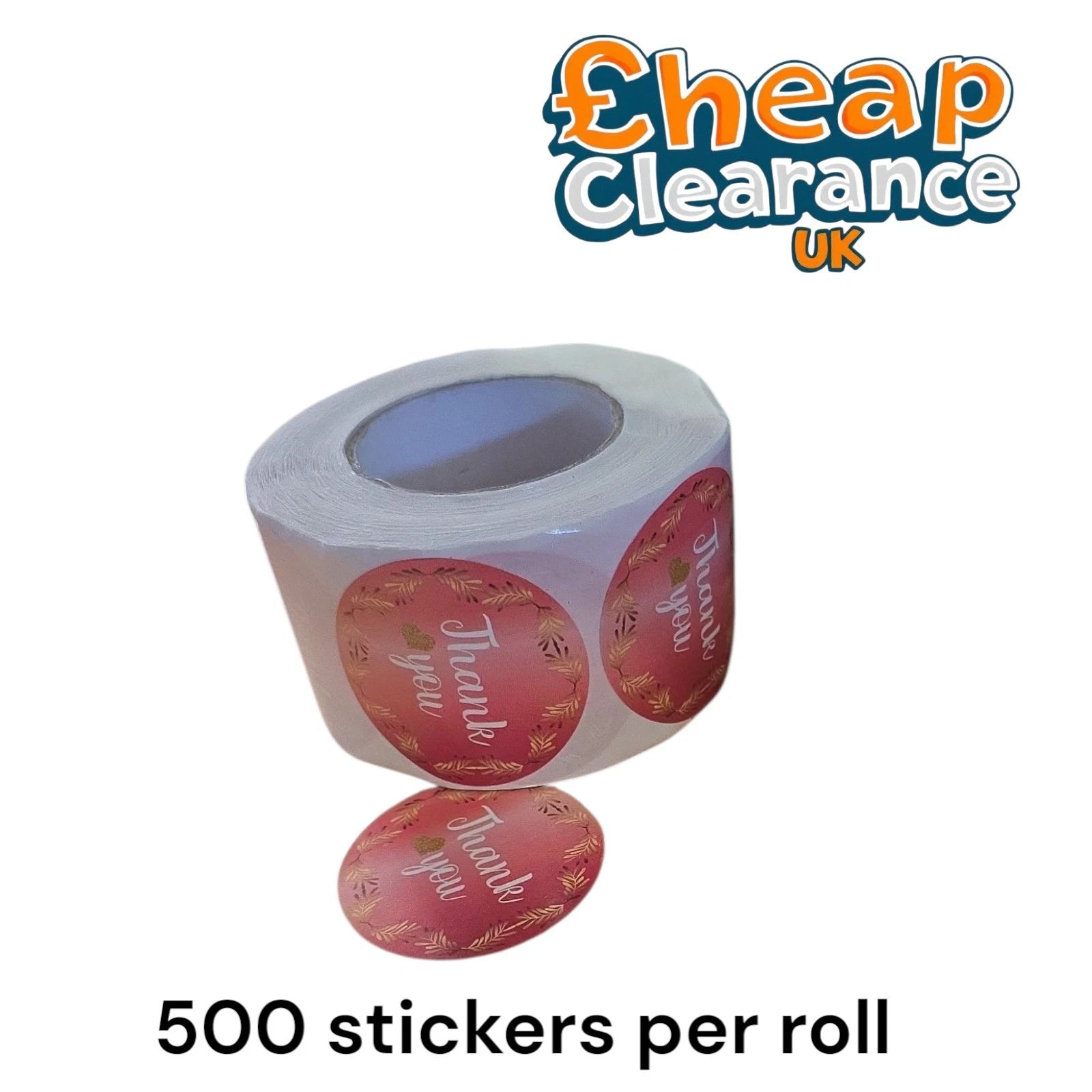 NIMU Thank You Stickers Red/pink Business Packaging Labels 500 Roll
