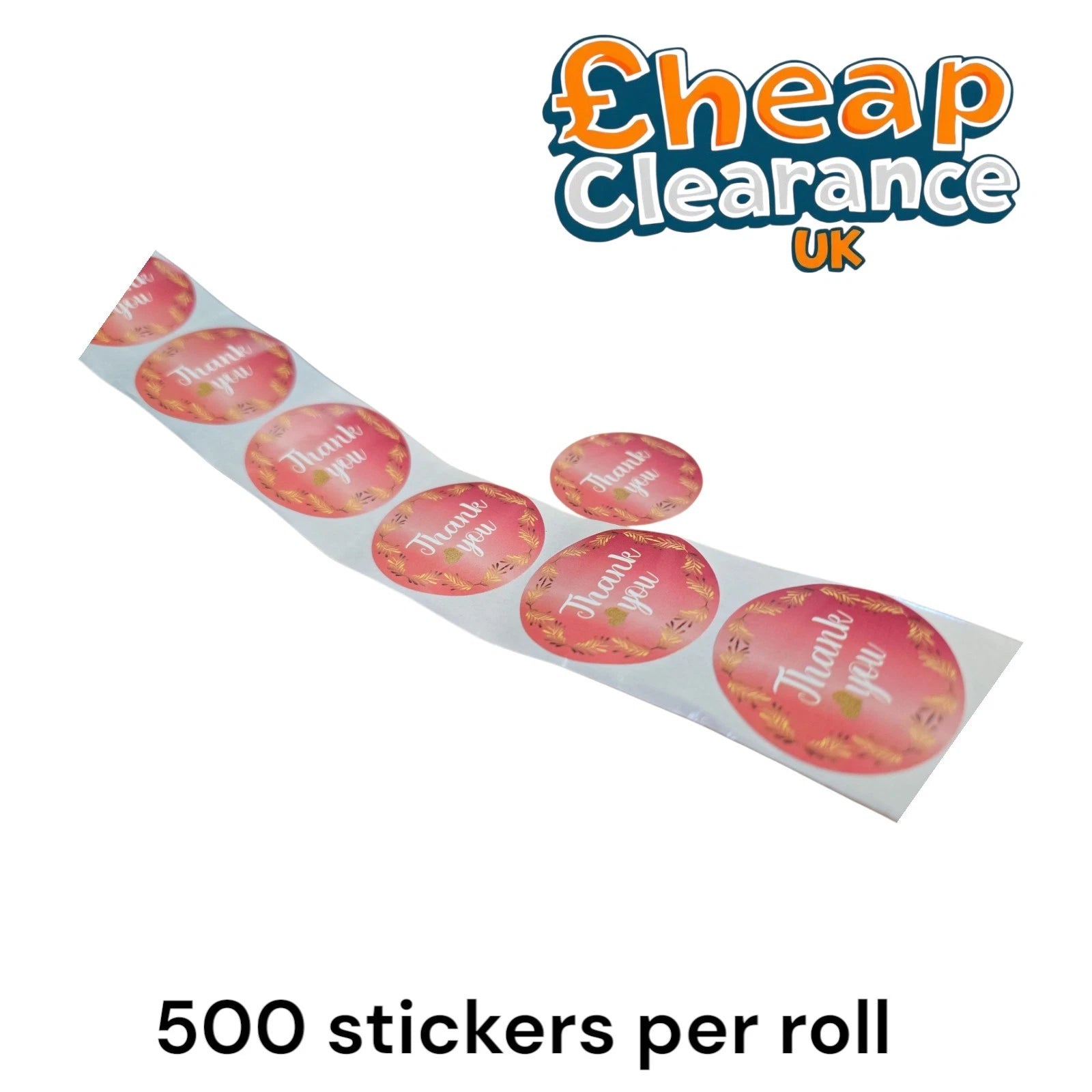 NIMU Thank You Stickers Red/pink Business Packaging Labels 500 Roll