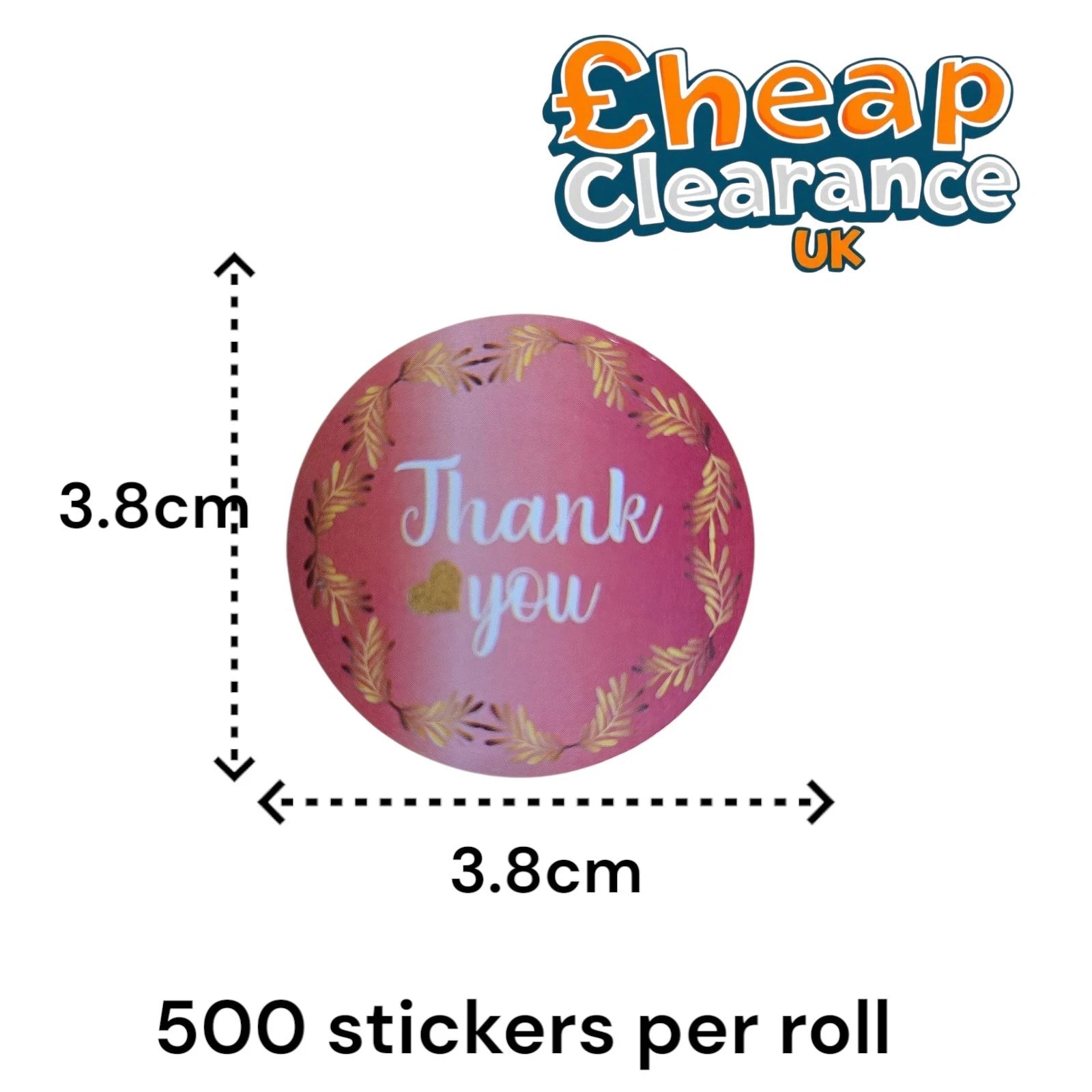 NIMU Thank You Stickers Red/pink Business Packaging Labels 500 Roll