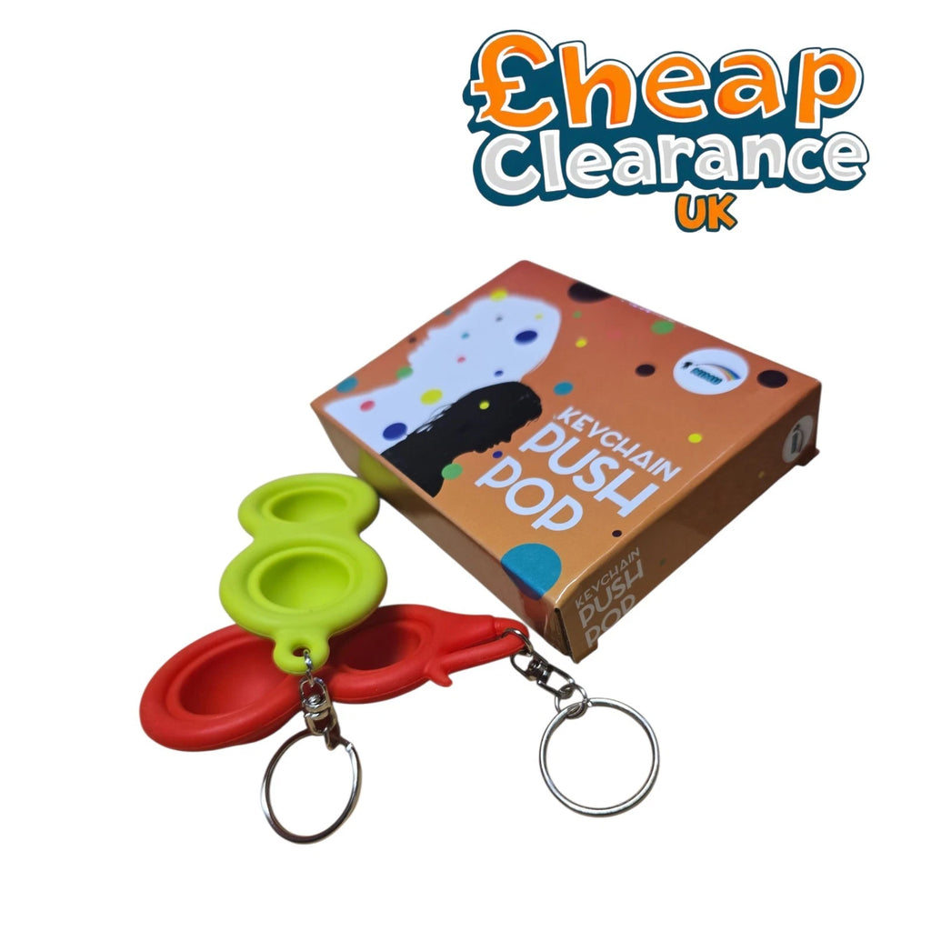 Fidget Toy Keychain Push Pop Stress Relief Sensory Hand Toy, Kids Adults, 2 Pack