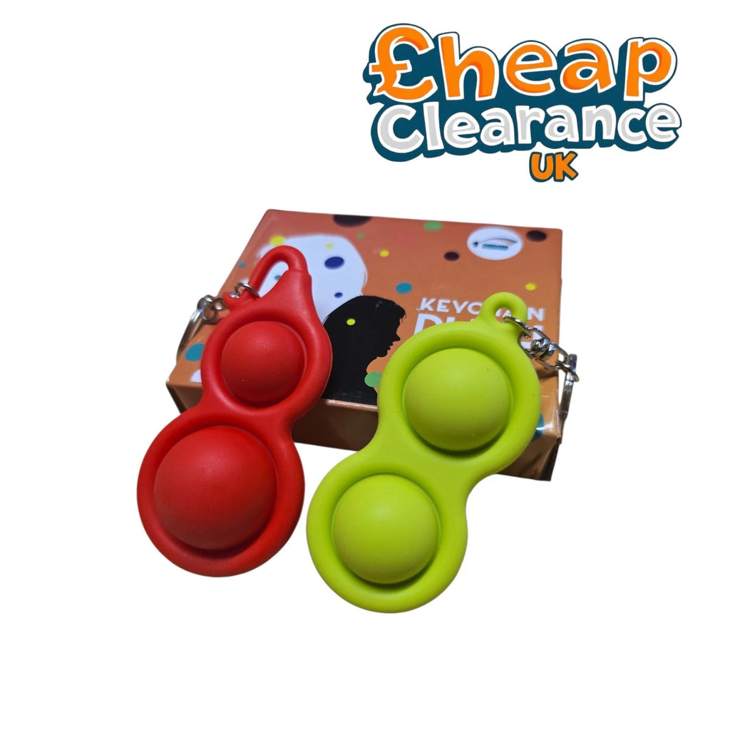 Fidget Toy Keychain Push Pop Stress Relief Sensory Hand Toy, Kids Adults, 2 Pack