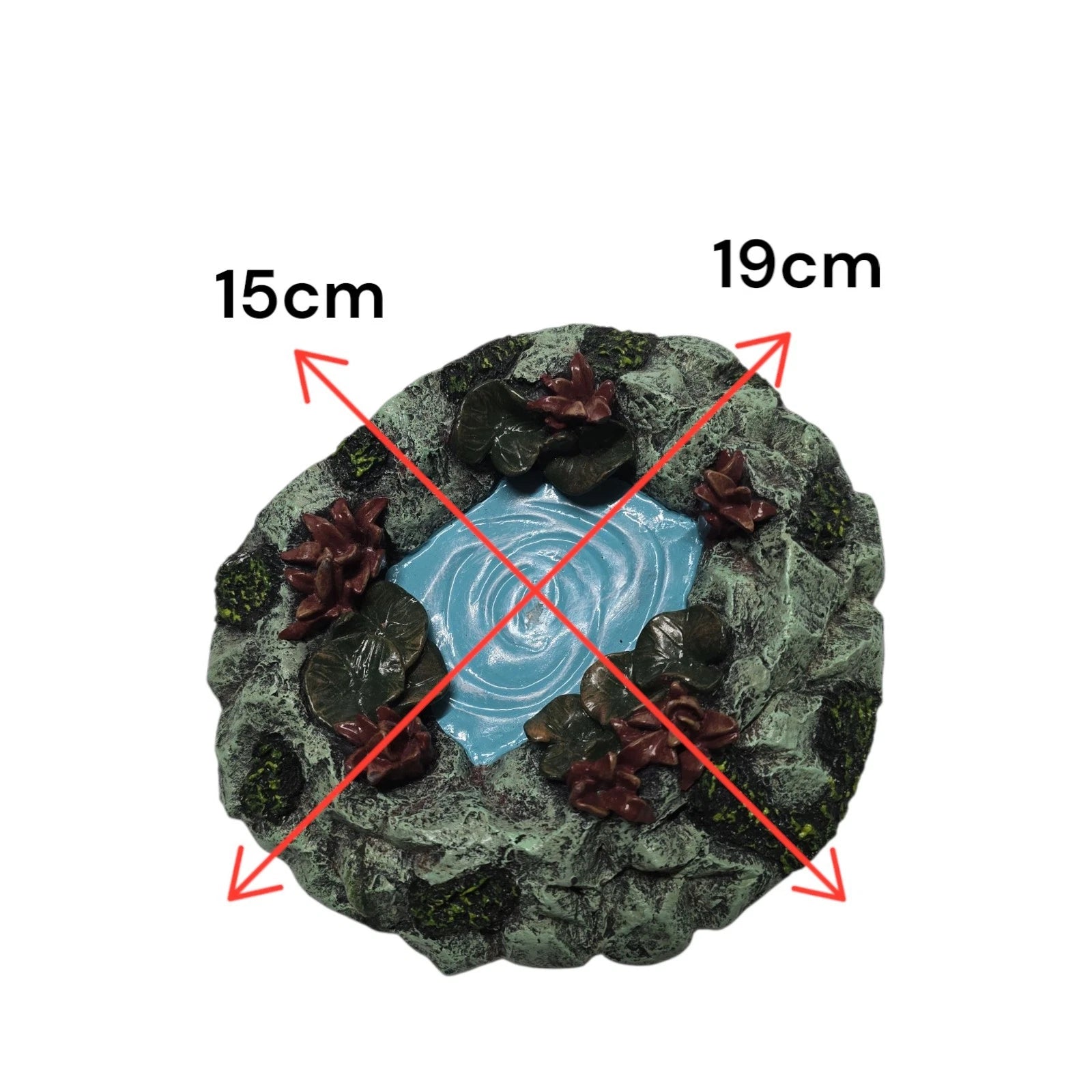 Realistic Water Dish Vivarium Snake Lizard Food Bowl Terrarium Reptile 19*15cm