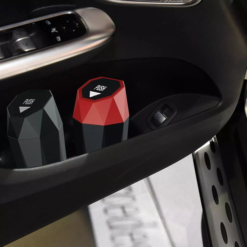 Small CAR TRASH BIN Cup Holder Portable Plastic Diamond Shap Home Office Bedroom