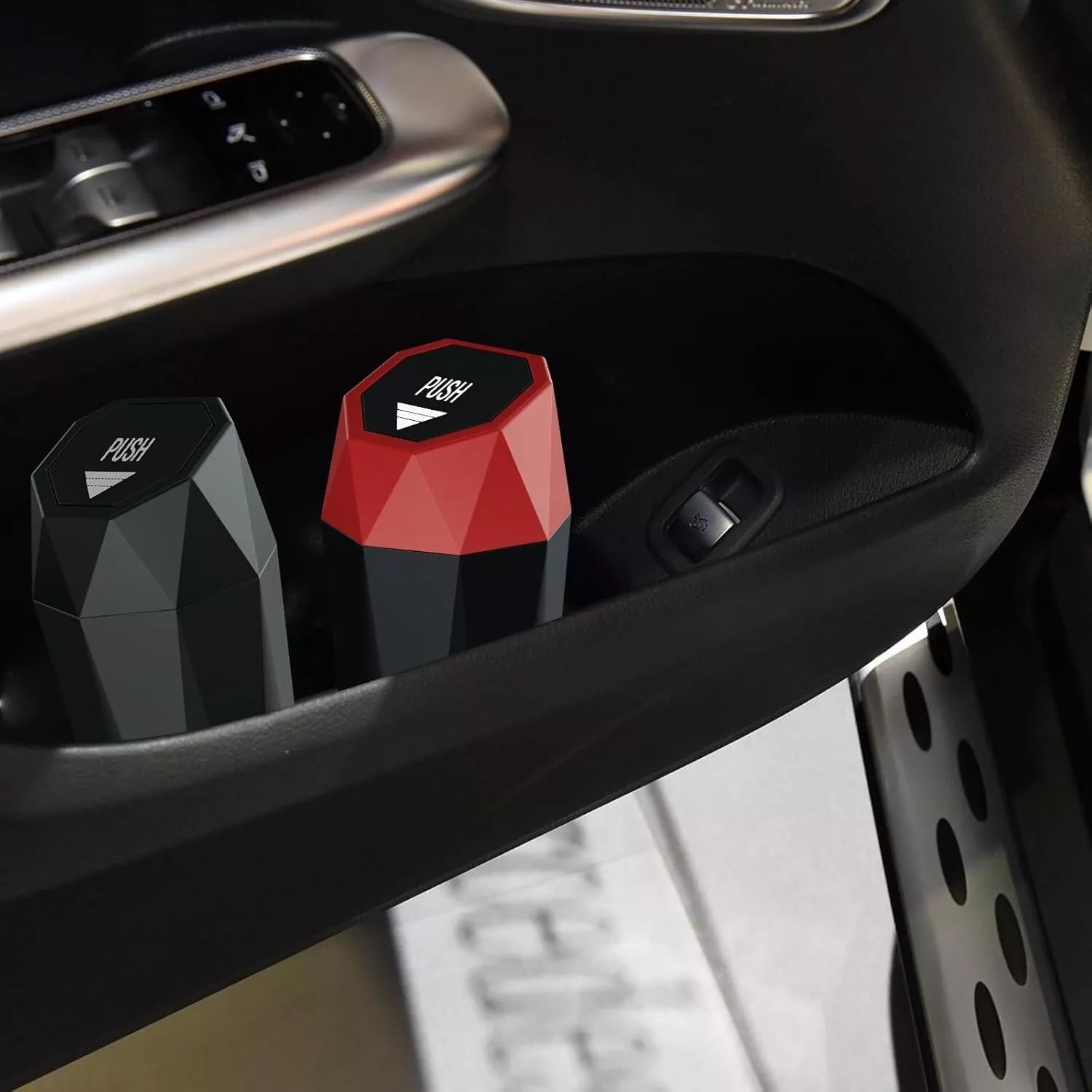 Small CAR TRASH BIN Cup Holder Portable Plastic Diamond Shap Home Office Bedroom