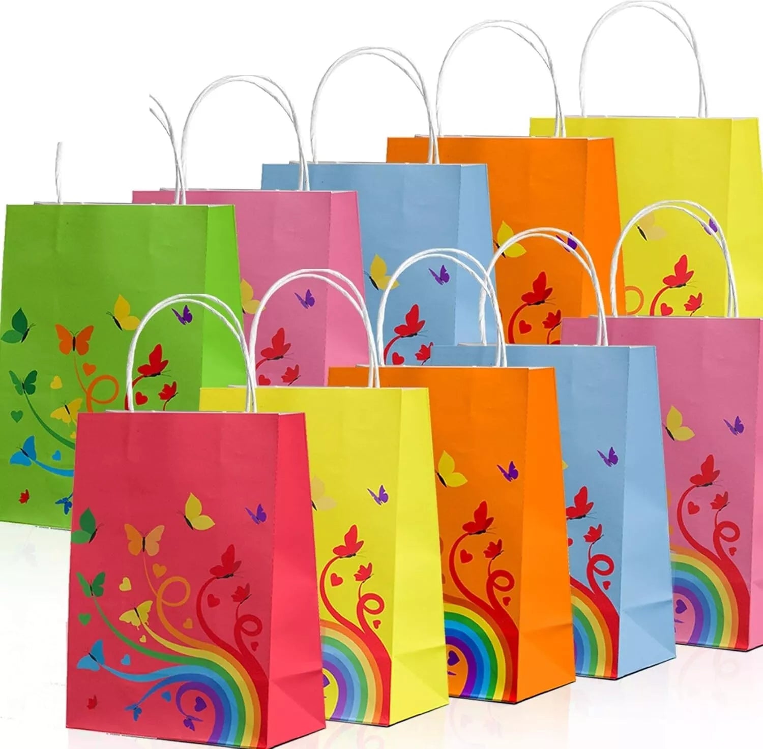 24pcs Paper Gift Bags with Handle Butterfly theme