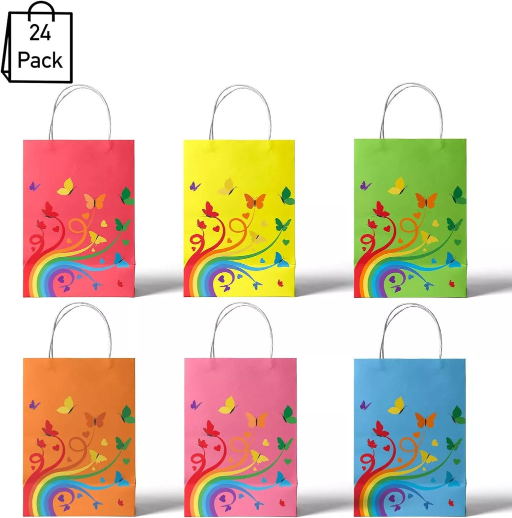 24pcs Paper Gift Bags with Handle Butterfly theme
