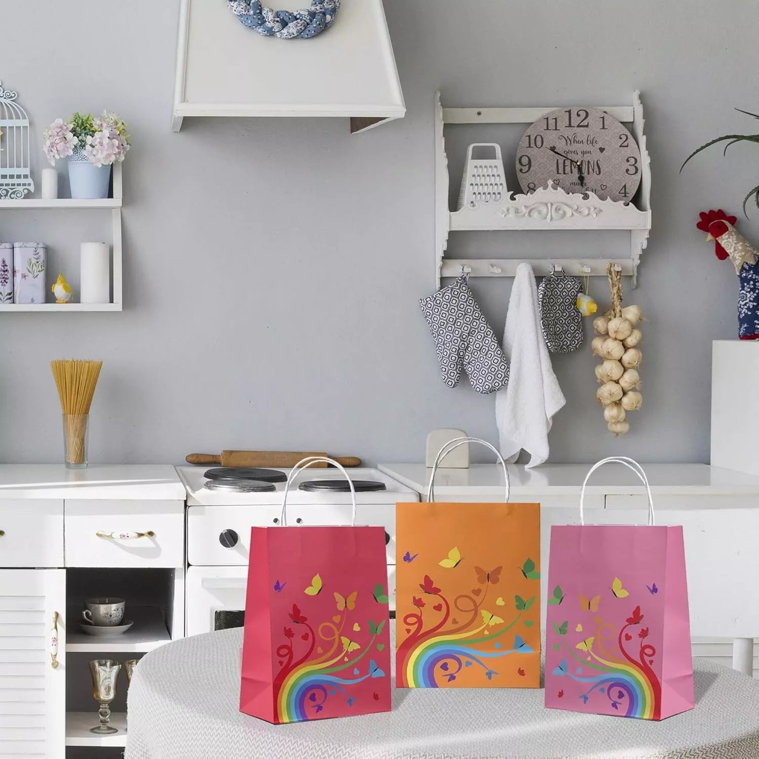 24pcs Paper Gift Bags with Handle Butterfly theme