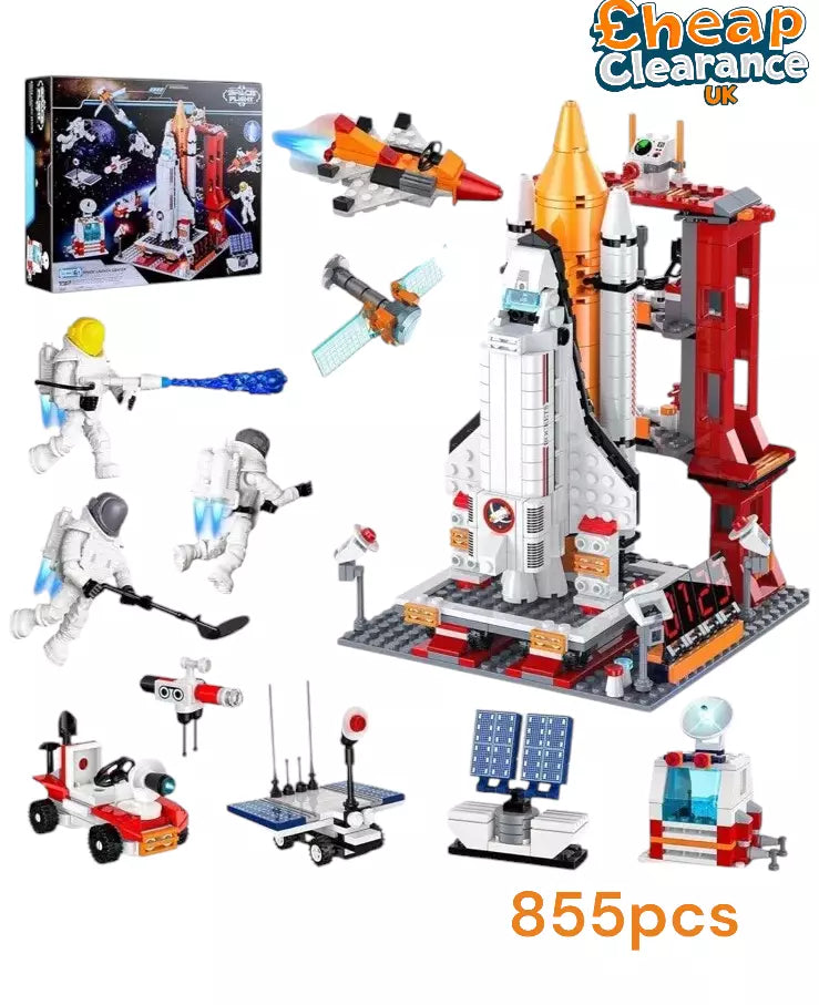 SPACE FLIGHT Space Exploration Shuttle Building Toy, 855pcs