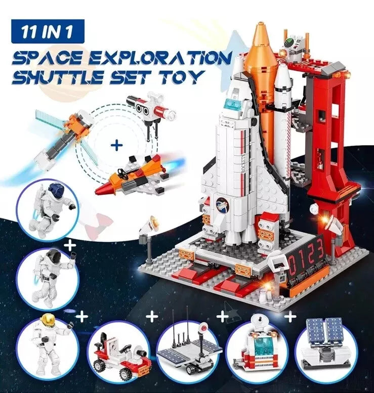 SPACE FLIGHT Space Exploration Shuttle Building Toy, 855pcs