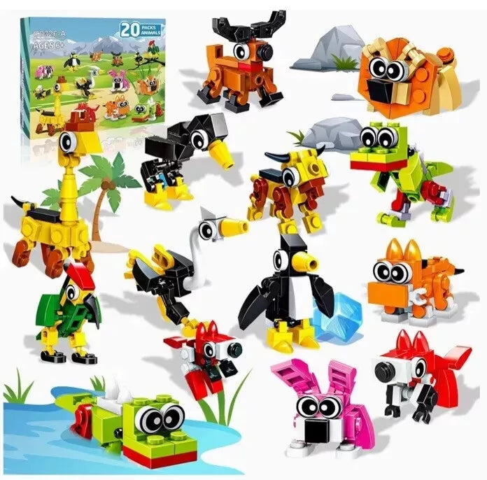 20 pack of Cute Animals Construction Blocks.