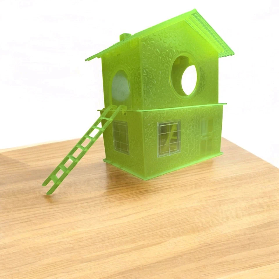 Moon Glow Hamster House ( Glow in the Dark) 2 tier Plus Moon Glow Wheel