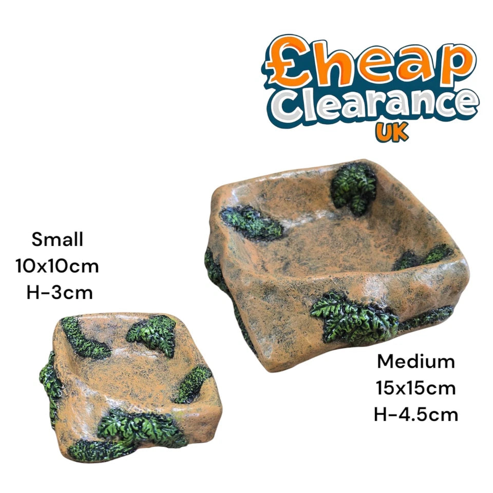 Reptile Water Dish S M Lizard Vivarium Hagen Terrarium Feed Bowl corner BIGSALE