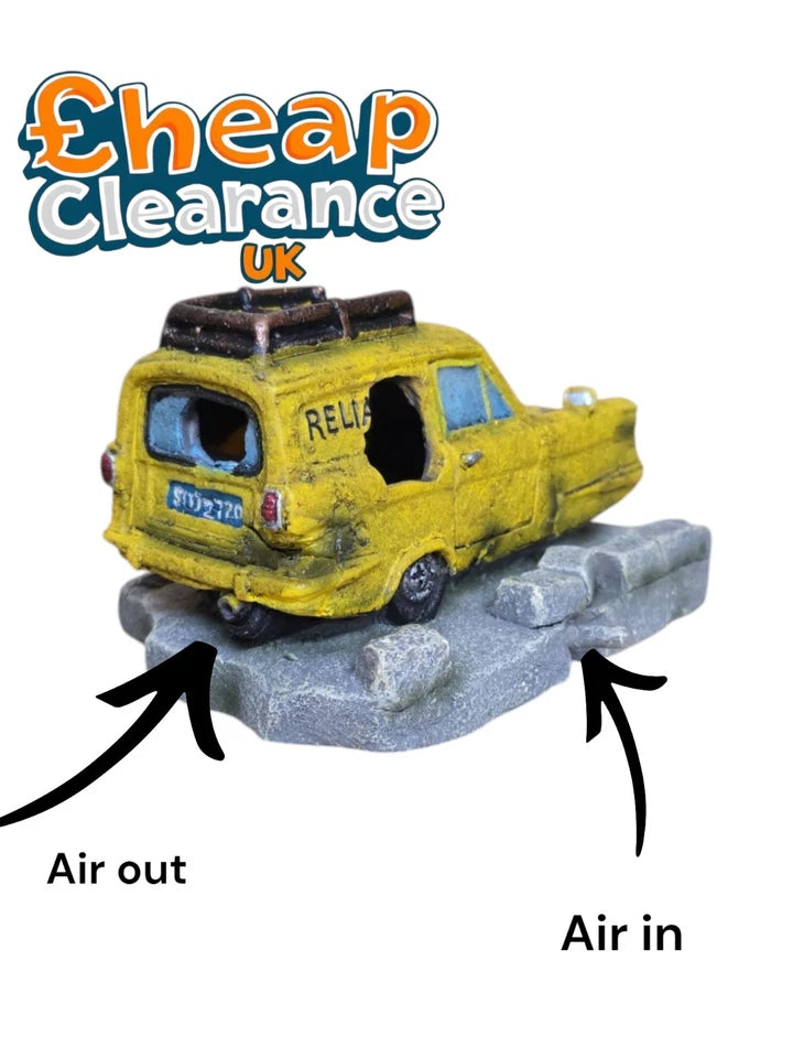 Aquarline Air Operated Robin Van Aquarium Fish Tank Decor Ornament