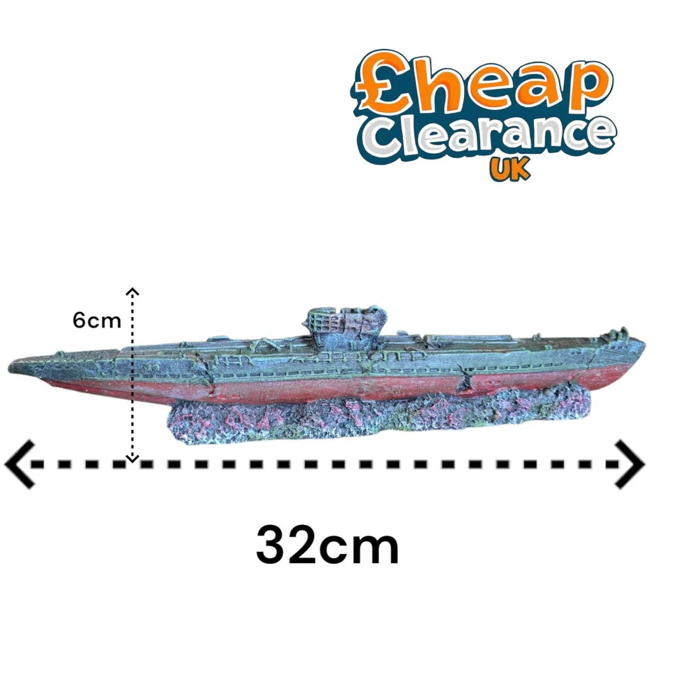 32cm! Submarine Wreck Aquarium Fish Tank Decoration Ornament SALE