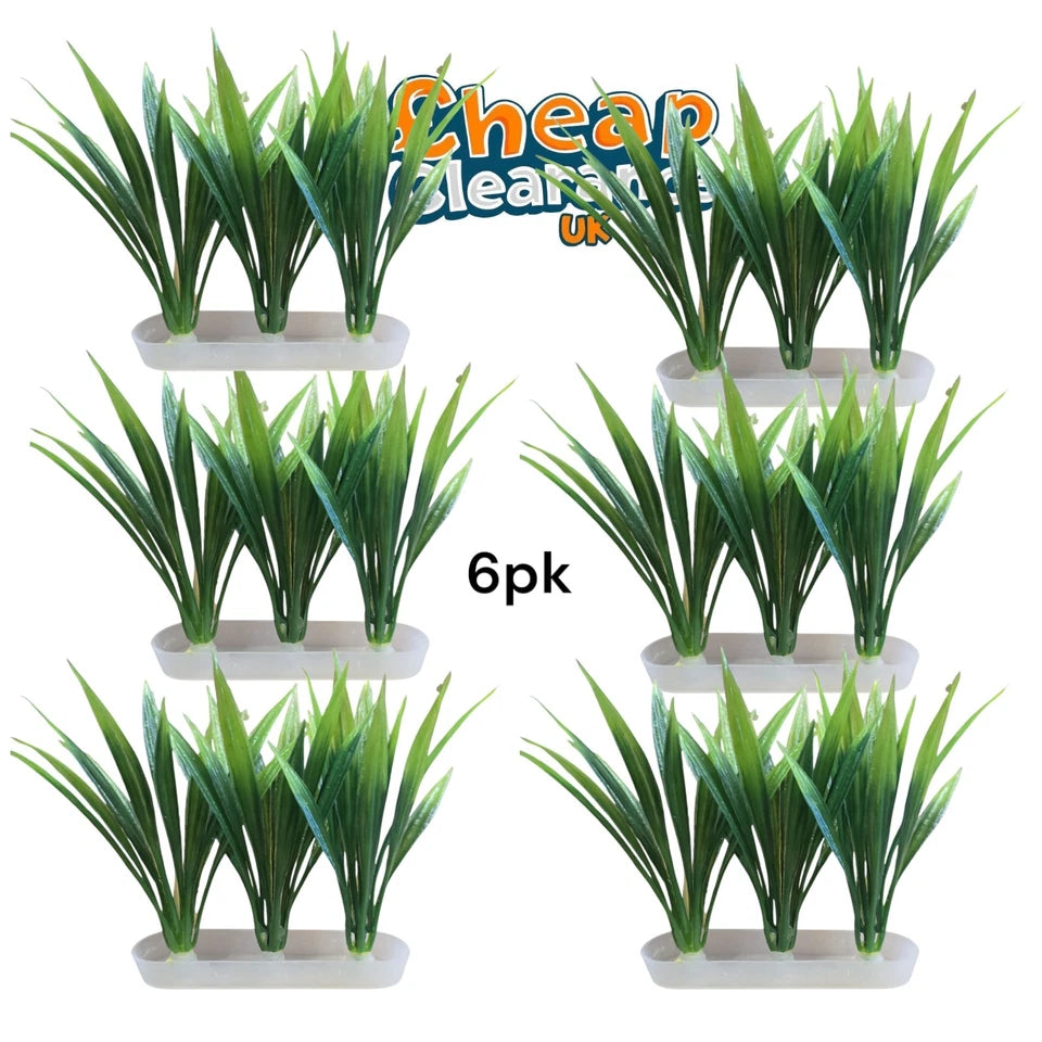 6x Artificial Aquarium Fish Tank Plastic Plant Decoration Ornament Realistic
