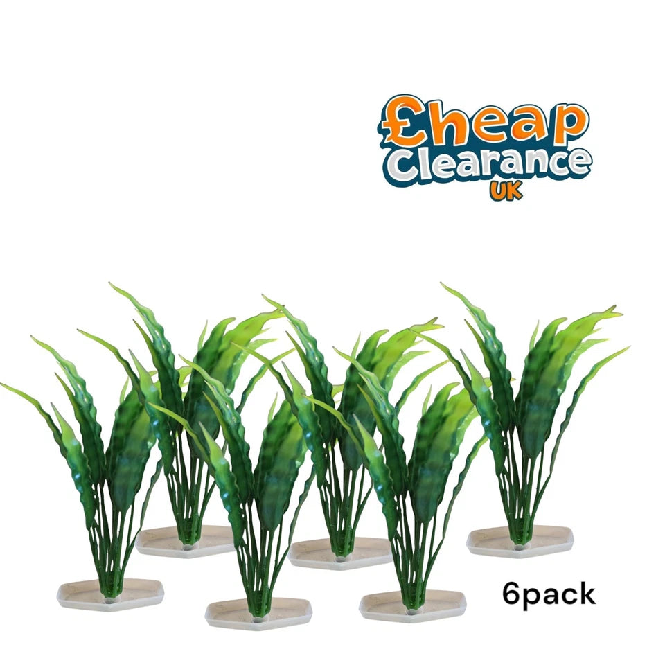 6x Artificial Aquarium Fish Tank Plastic Plant Decoration Ornament Realistic