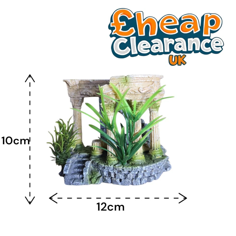 Rome Columns with artificial plants Fish tank ornament aquarium Big sale now on!