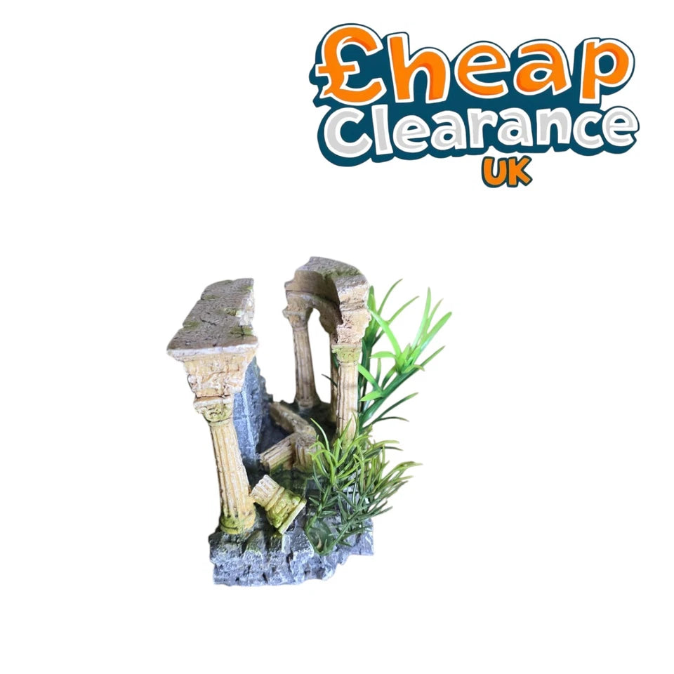 Rome Columns with artificial plants Fish tank ornament aquarium Big sale now on!