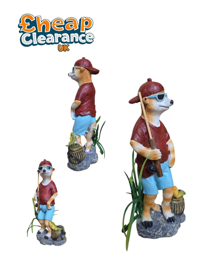 2x fisherman Aquarium Fish Tank Decoration Ornament Top Quality
