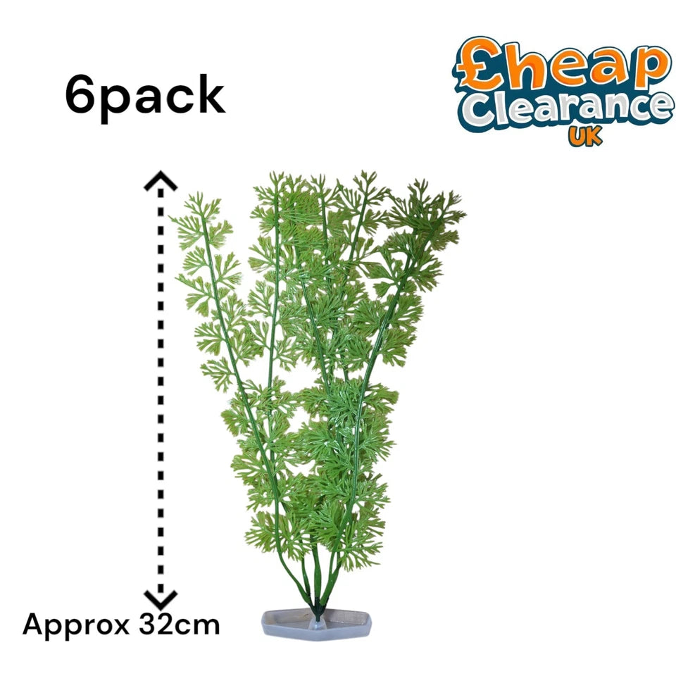 6x Artificial Aquarium Fish Tank Plastic Plant Decoration Ornament Realistic
