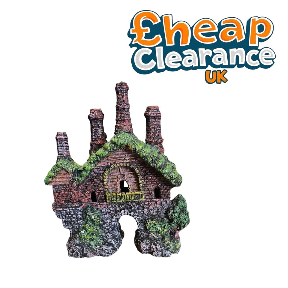 Castle with green roofs Aquarium Fish Tank hide Decoration Ornament