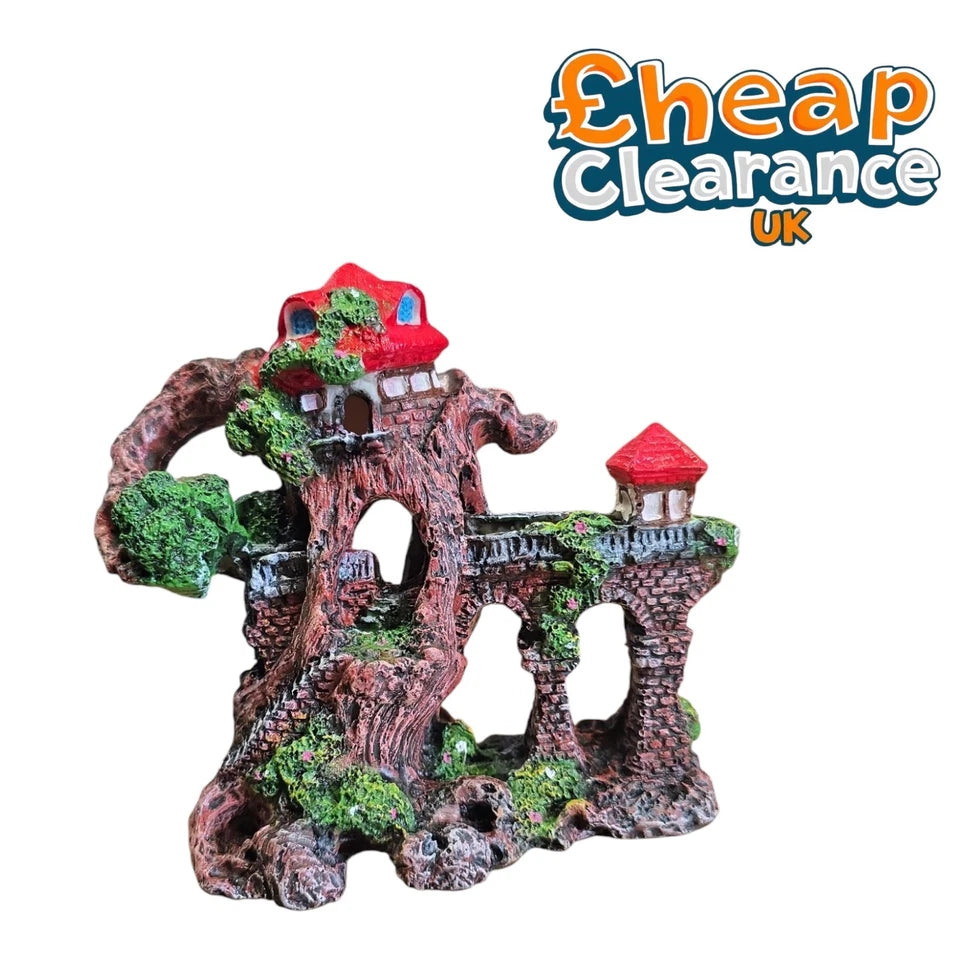 Realistic Red top house Fish tank ornament hide aquarium Big sale now on!
