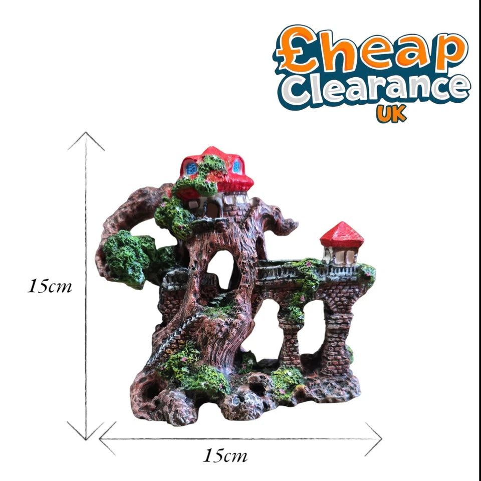 Realistic Red top house Fish tank ornament hide aquarium Big sale now on!