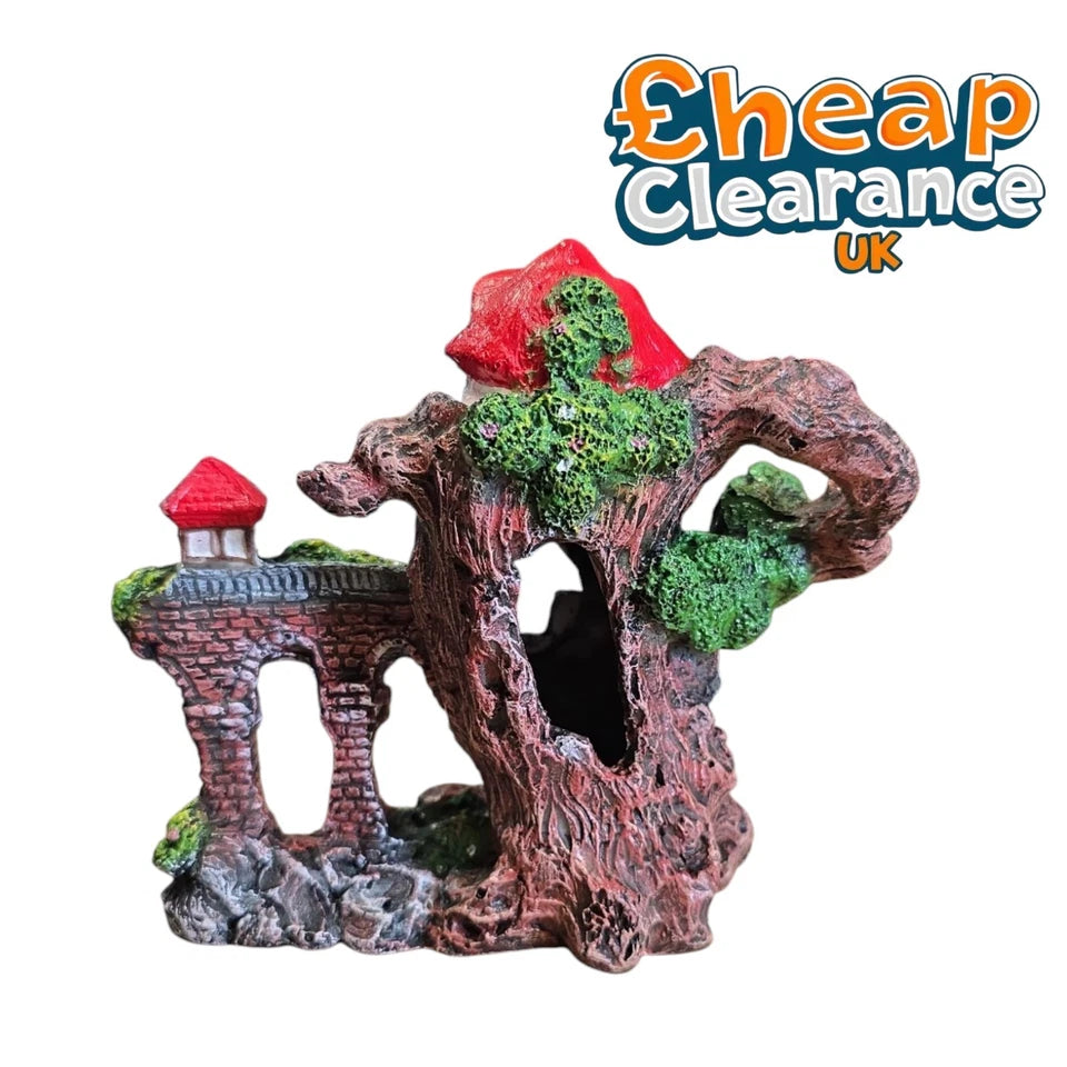 Realistic Red top house Fish tank ornament hide aquarium Big sale now on!