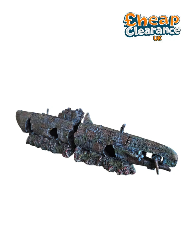 37cm Large Submarine Wreck Aquarium Fish Tank hide Decoration Ornament SALE