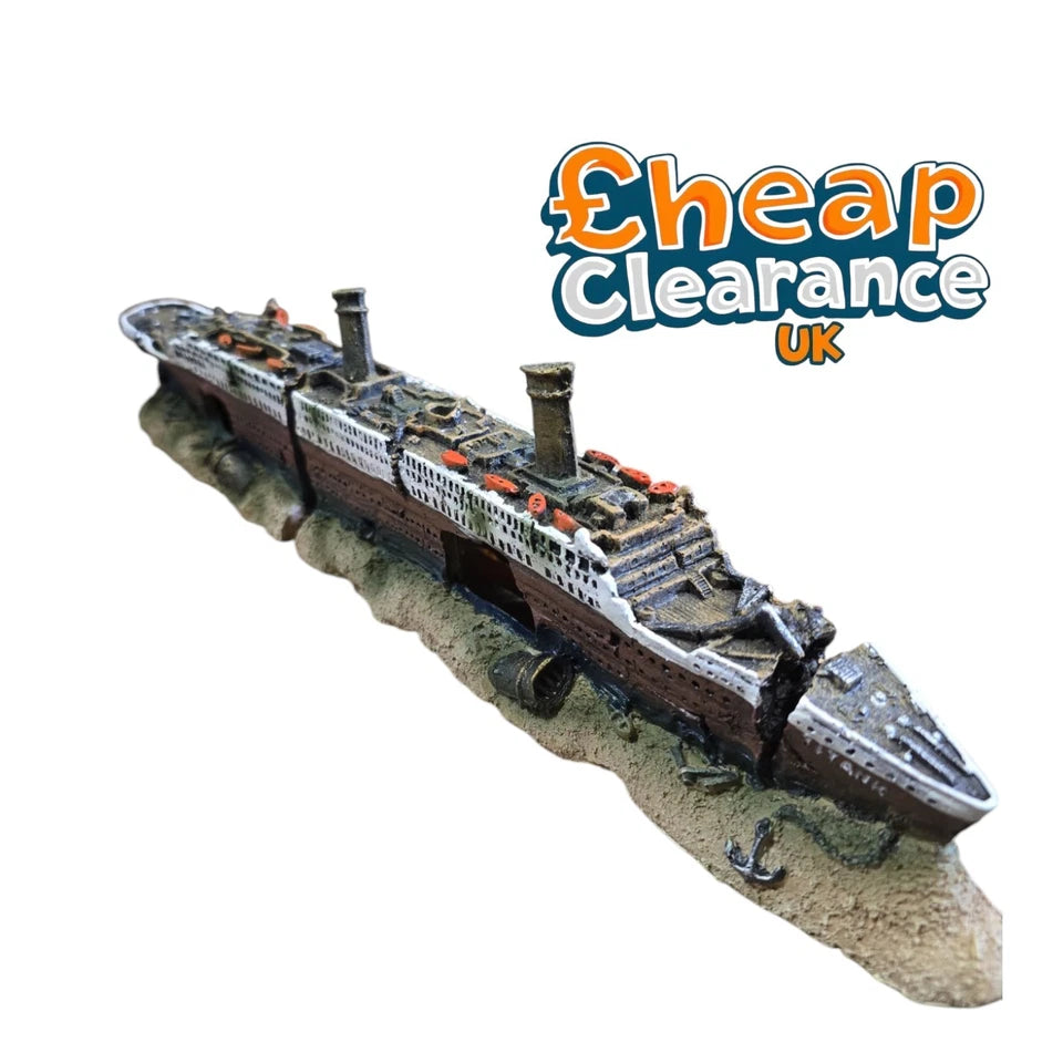 37cm Ship Wreck 2parts Aquarium Fish Tank hide Decoration Ornament Titanic