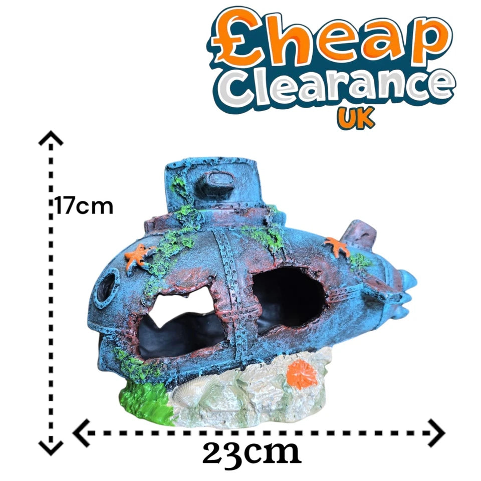 Large Submarine Wreck Hide Fish tank ornament aquarium Only Few Available!