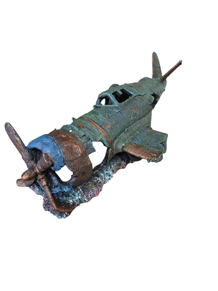 BIG Plane Wreck Hide Fish tank ornament aquarium Only Few Available! 40cm!