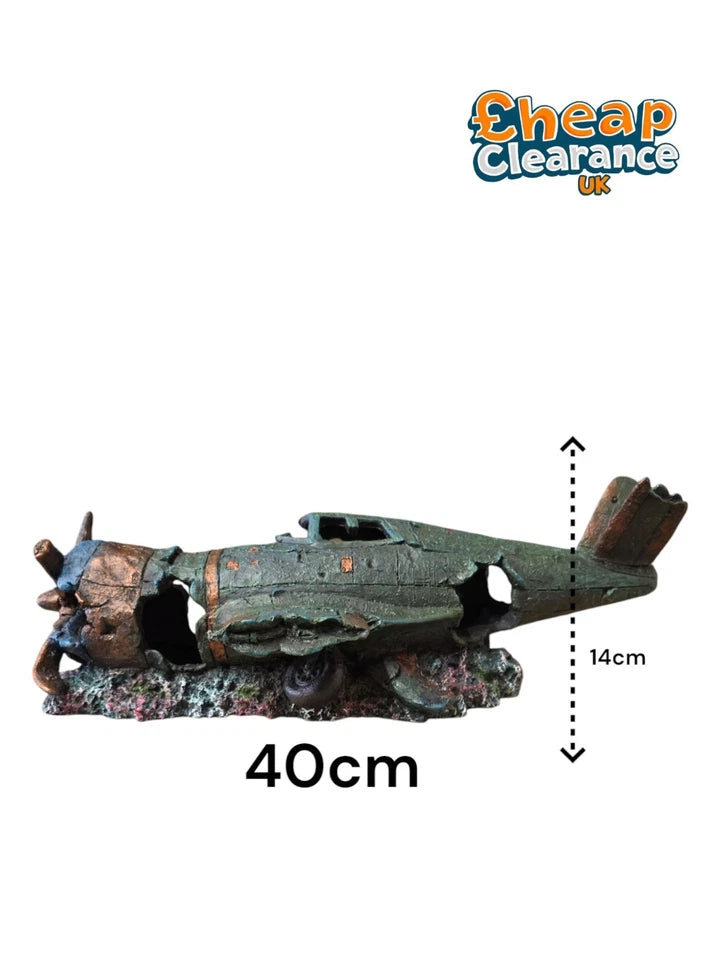 BIG Plane Wreck Hide Fish tank ornament aquarium Only Few Available! 40cm!