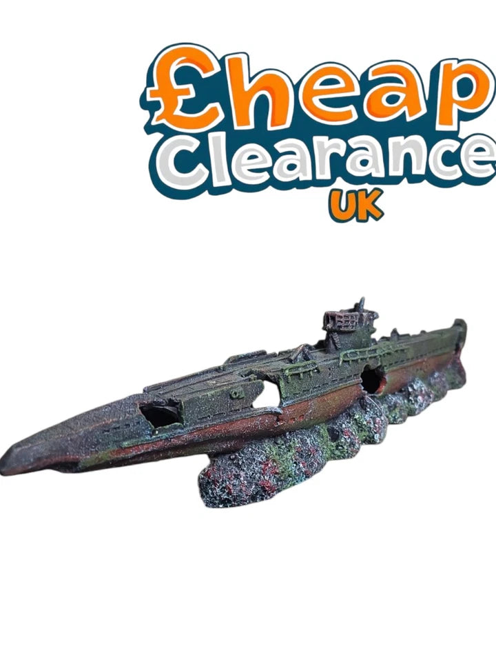 50cm! Large Submarine Wreck Aquarium Fish Tank hide Decoration Ornament SALE