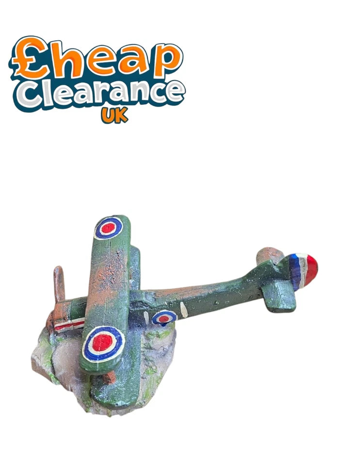 Plane Wreck Aquarium Fish Tank hide Decoration Ornament 15*11*8cm SALE