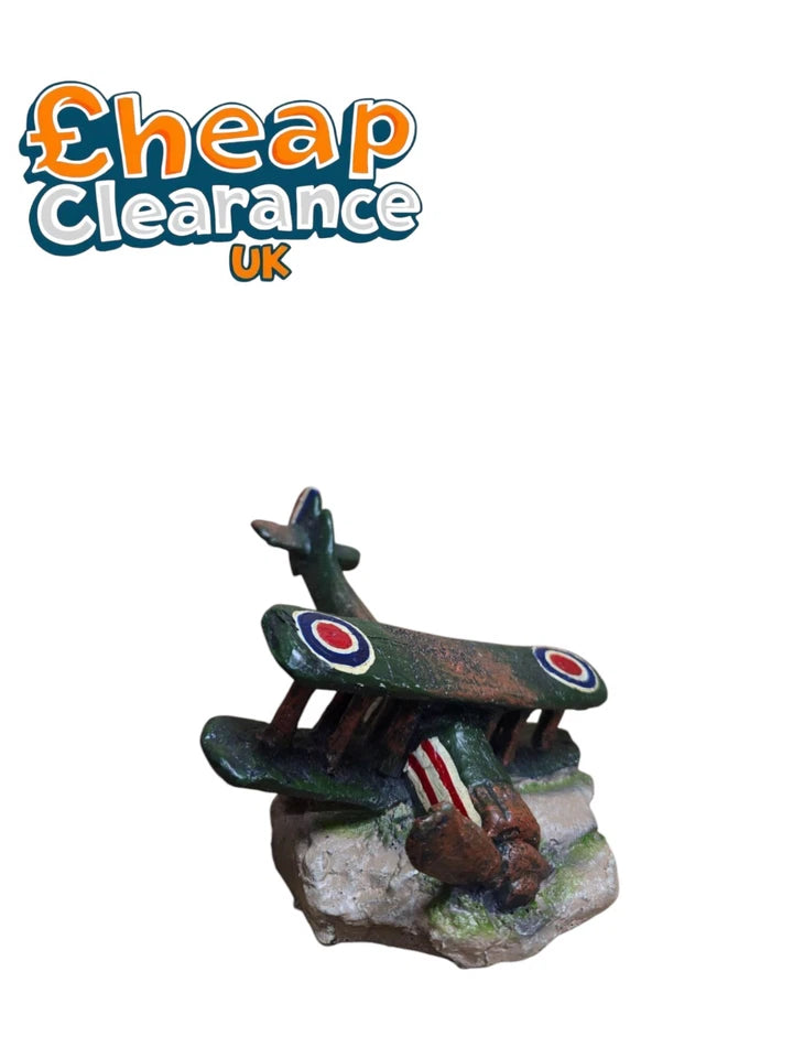 Plane Wreck Aquarium Fish Tank hide Decoration Ornament 15*11*8cm SALE